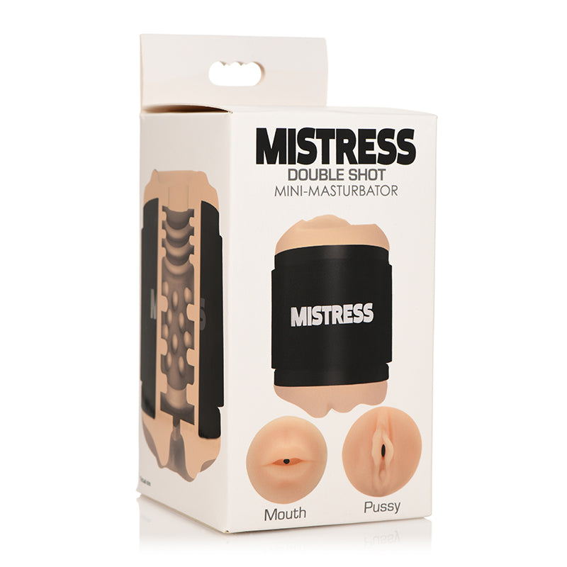 Curve Toys Mistress Double Shot Mini Masturbator Mouth &amp; Pussy Light