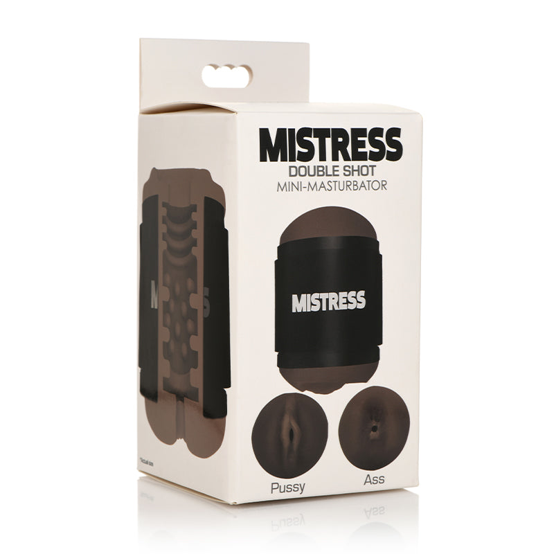 Curve Toys Mistress Double Shot Mini Masturbator Pussy &amp; Ass Dark