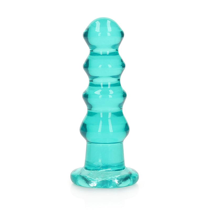 RealRock Crystal Clear Curvy 5.5 in. Dildo/Plug Turquoise