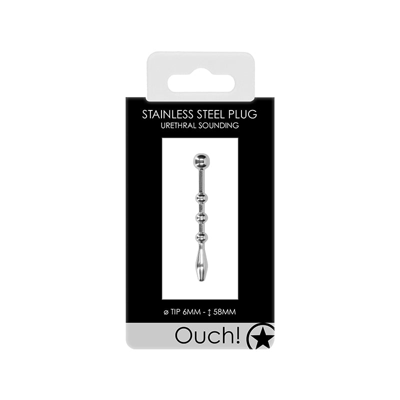 Ouch! Urethral Sounding Stainless Steel Plug 6 mm