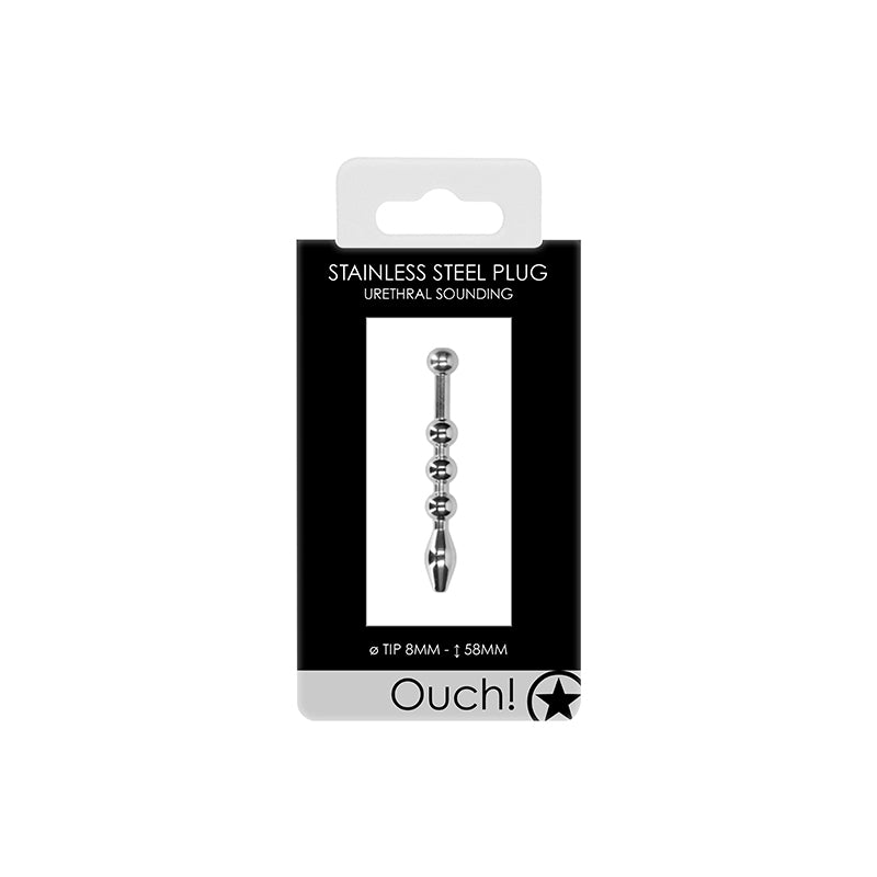 Ouch! Urethral Sounding Stainless Steel Plug 8 mm