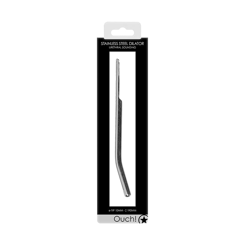 Ouch! Urethral Sounding Curved Stainless Steel Dilator 10 mm