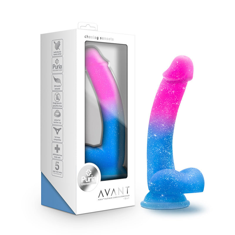 Blush Avant Chasing Sunsets 7.75 in. Silicone Dildo with Balls & Suction Cup Mermaid