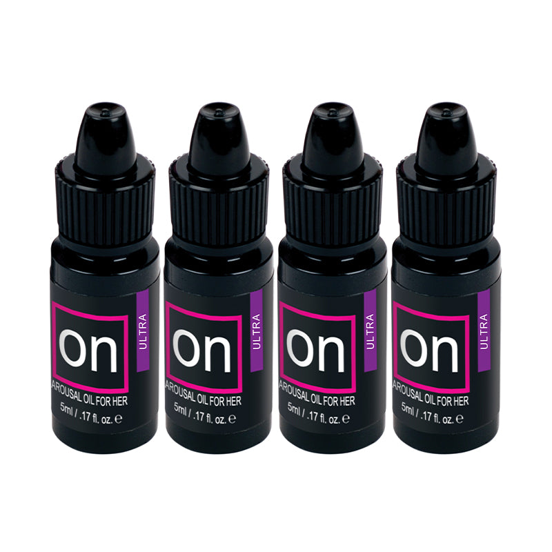 Sensuva Pack Of 4 On Ultra Arousal Oil 5 ml Large Boxes Plus Vl8Td On Arousal Oil And Gel 8 Piece Tester Display