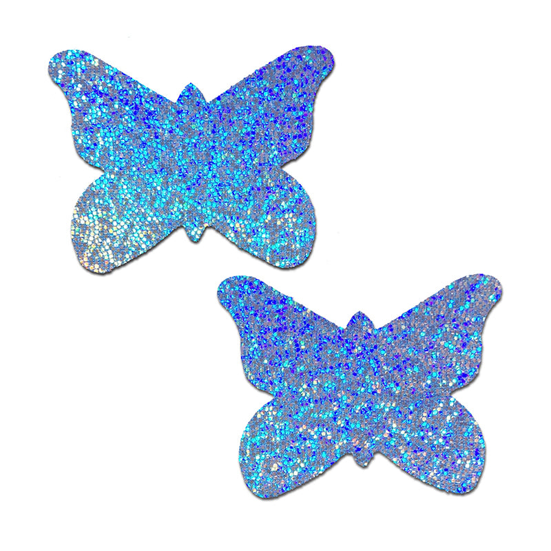 Pastease Butterfly: Baby Blue Glitter Butterflies Nipple Pasties