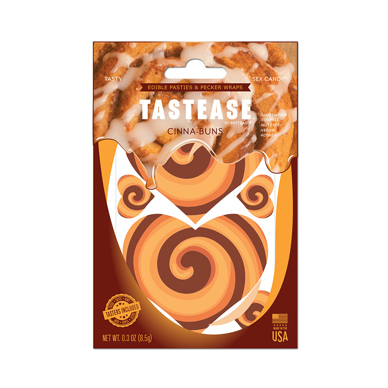 Tastease by Pastease Cinna-Buns Cinnamon Roll Candy Edible Pasties &amp; Pecker Wraps