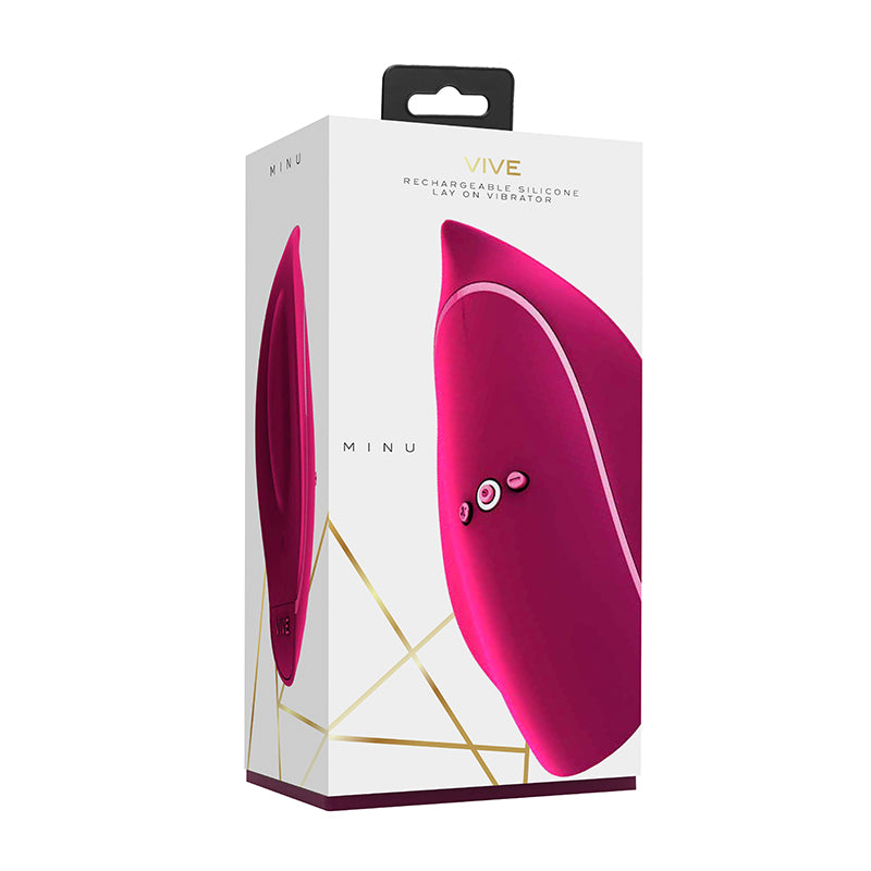 VIVE MINU Rechargeable Silicone Lay On Vibrator Pink
