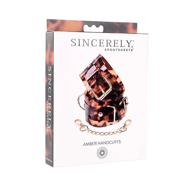 Sincerely, Sportsheets Amber Adjustable Handcuffs with Removable Chain Tortoiseshell