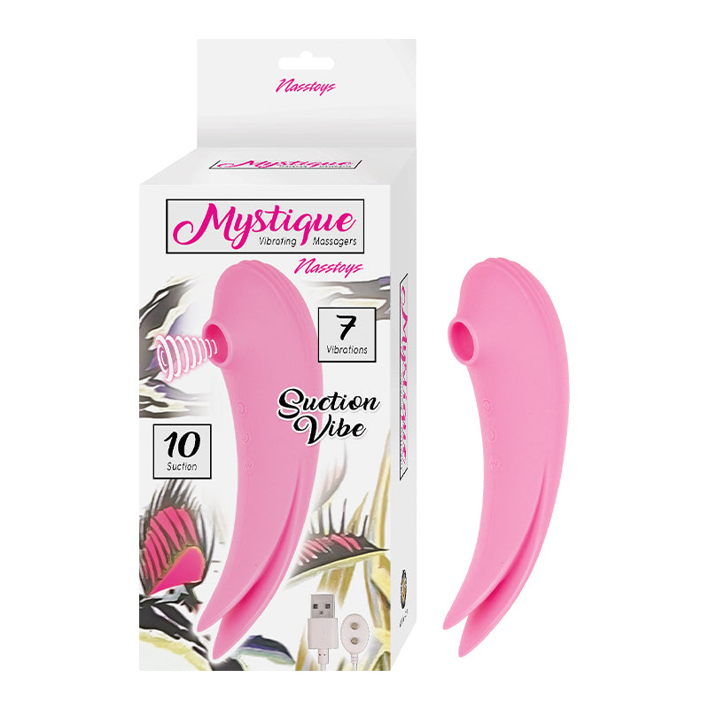 Nasstoys Mystique Suction Vibe Rechargeable Dual Ended Silicone Vibrator Pink