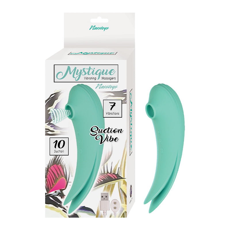 Nasstoys Mystique Suction Vibe Rechargeable Dual Ended Silicone Vibrator Aqua