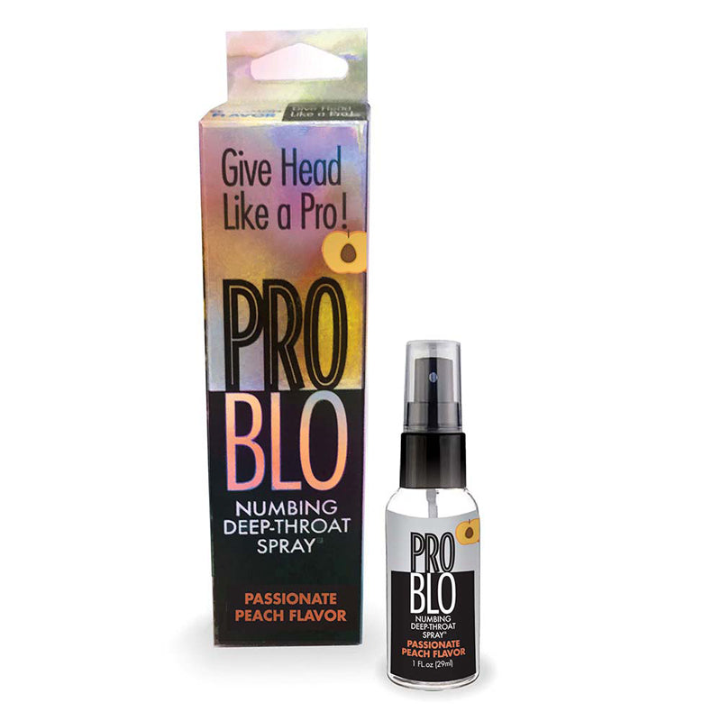 Pro Blo Numbing Deep Throat Spray Peach 1 oz.