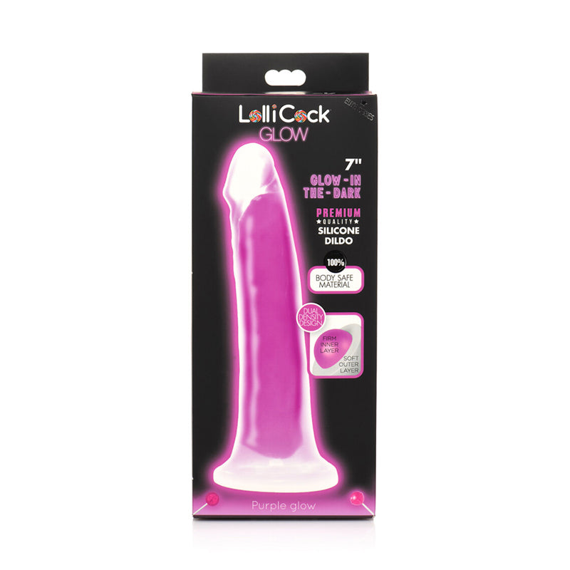 Lollicock Glow-in-the-Dark 7 in. Silicone Dildo Purple