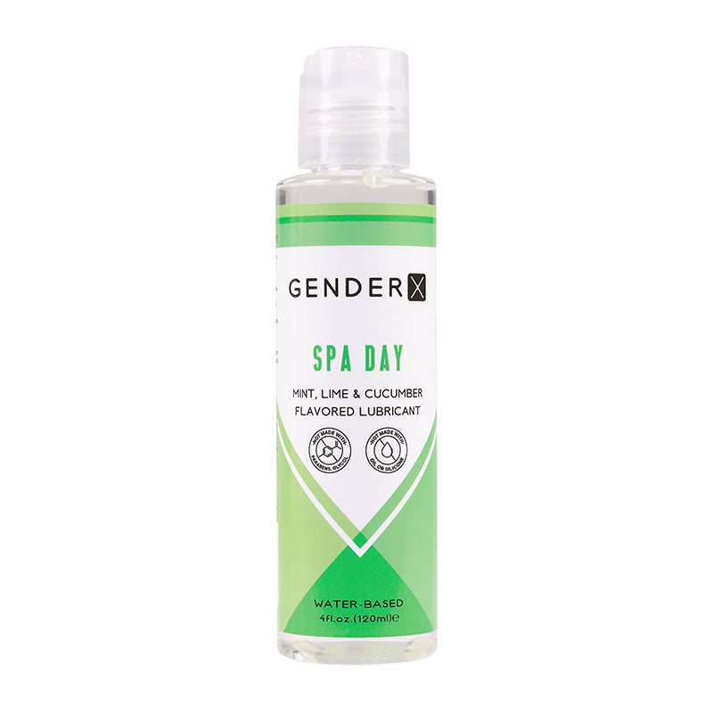 Gender X Spa Day Mint, Lime & Cucumber Flavored Water-Based Lubricant 4 oz.