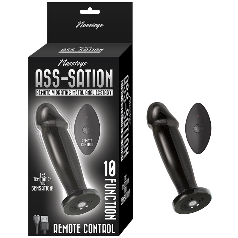 Nasstoys Ass-Sation Remote Vibrating Metal Anal Ecstasy Black