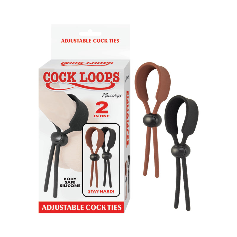 Cock Loops Adjustable Cock Ties Brown & Black