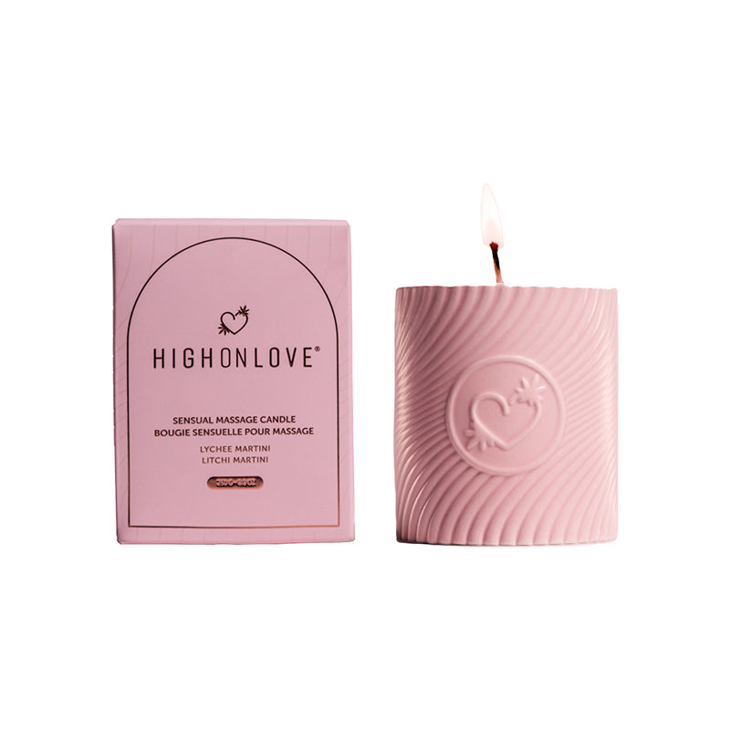 HighOnLove Pink Massage Candle Litchi Martini