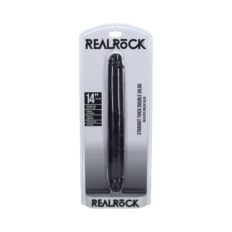 RealRock 14 in. Thick Double-Ended Dong Black