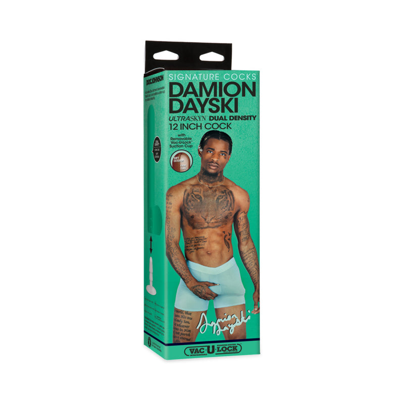 Signature Cocks Damion Dayski ULTRASKYN Cock with Removable Vac-U-Lock Suction Cup 12in Chocolate