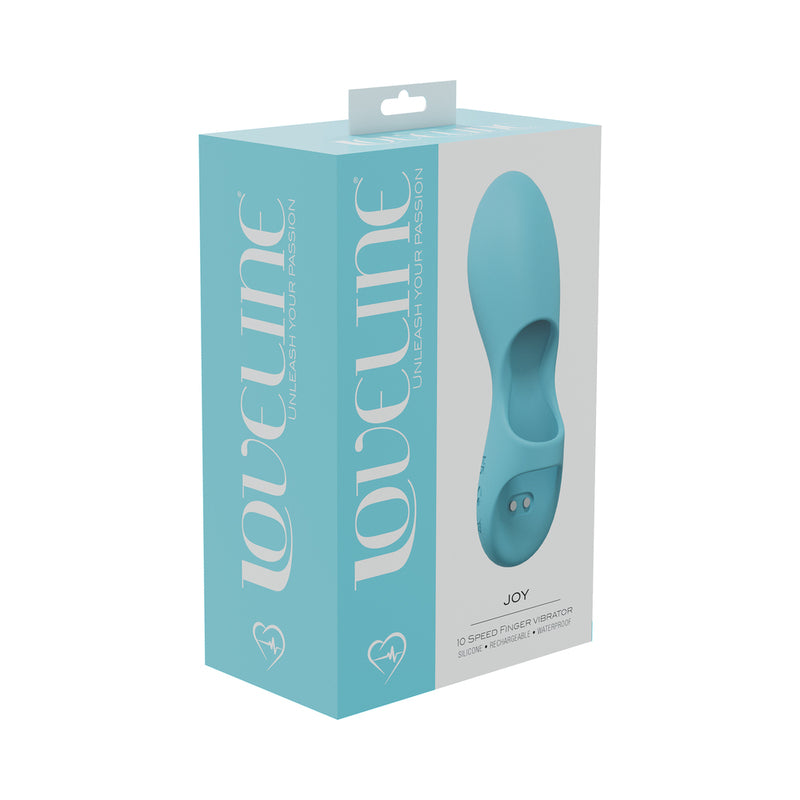 LoveLine Joy 10 Speed Finger Vibe Silicone Rechargeable Waterproof Blue