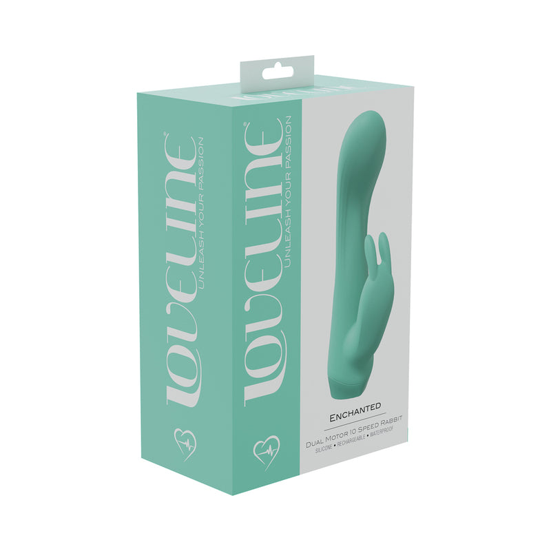 LoveLine Enchanted Dual Motor 10 Speed Rabbit Silicone Rechargeable Waterproof Green