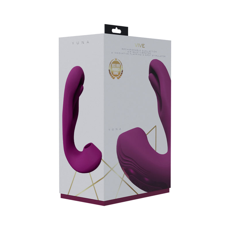 VIVE Yuna Rechargeable Dual Motor Airwave Vibrator with Innovative G-Spot Flapping Stimulator Pink