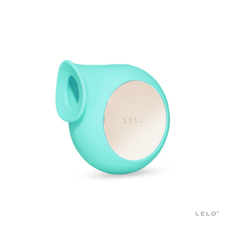 A LELO SILA Rechargeable Sonic Clitoral Stimulator in Aqua color, showing the product&